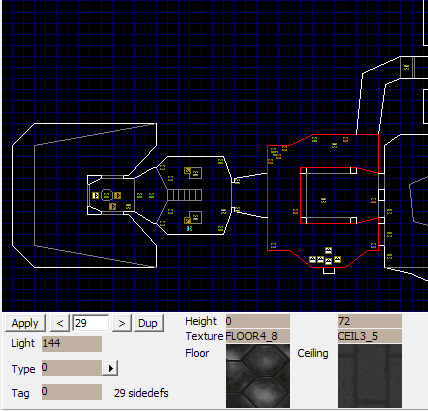 Inspecting E1M1 with XWE.